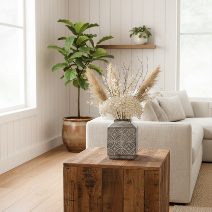 Jarrón Cerámica Tallada Florero Frank Home Chile