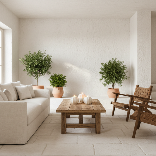 Set 3 Porta Velas Cerámica Esmaltada Relieve Líneas Beige Set Porta Velas Frank Home Chile