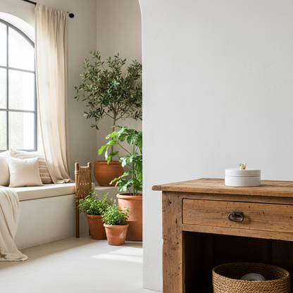 Joyero Cerámica Esmaltada Blanca Tapa Corona Anfora Frank Home Chile