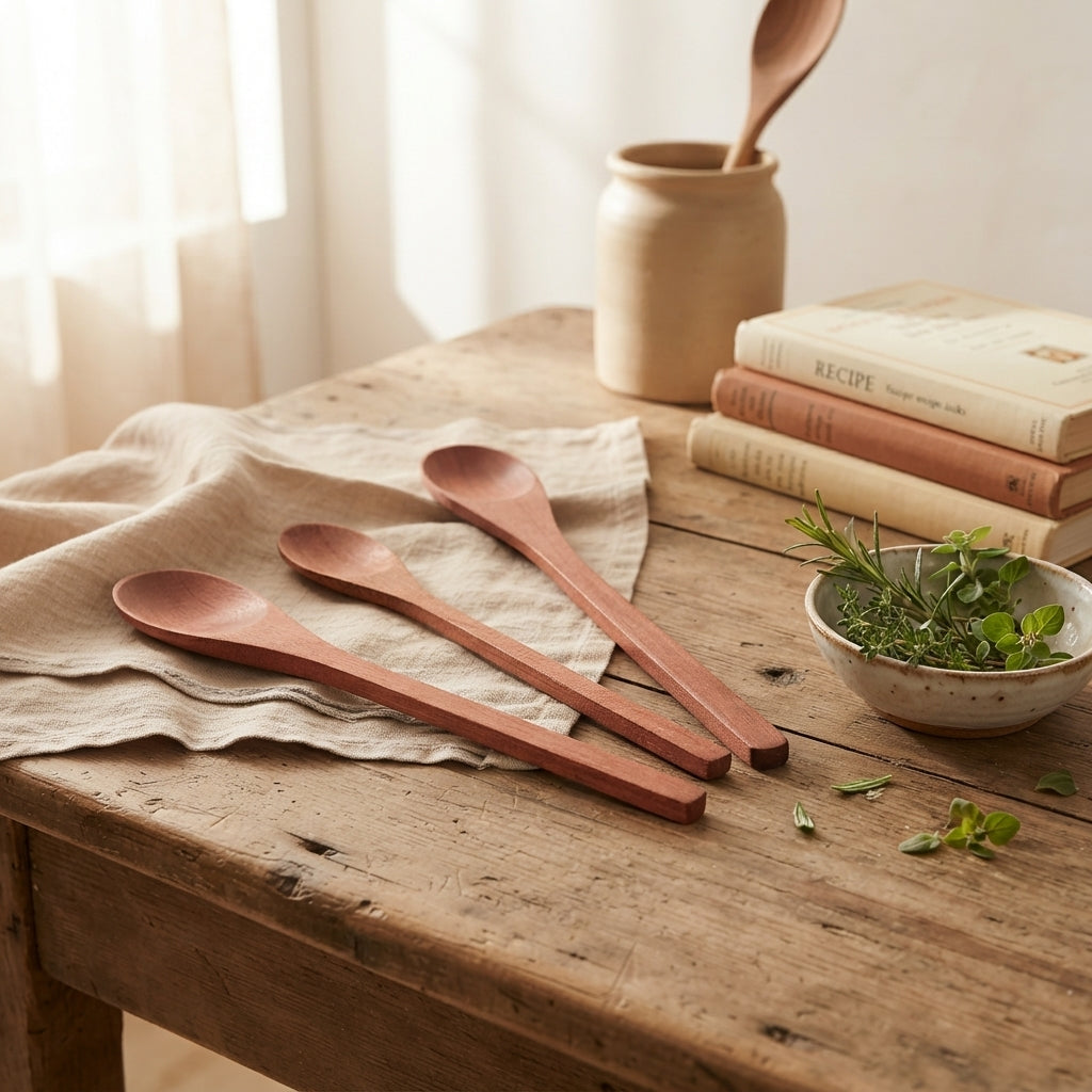 Set 3 Cucharas Madera Alerce Nativa Artesanal Set Cucharas Frank Home Chile
