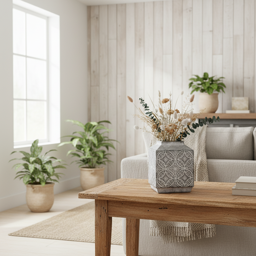 Jarrón Cerámica Tallada Florero Frank Home Chile