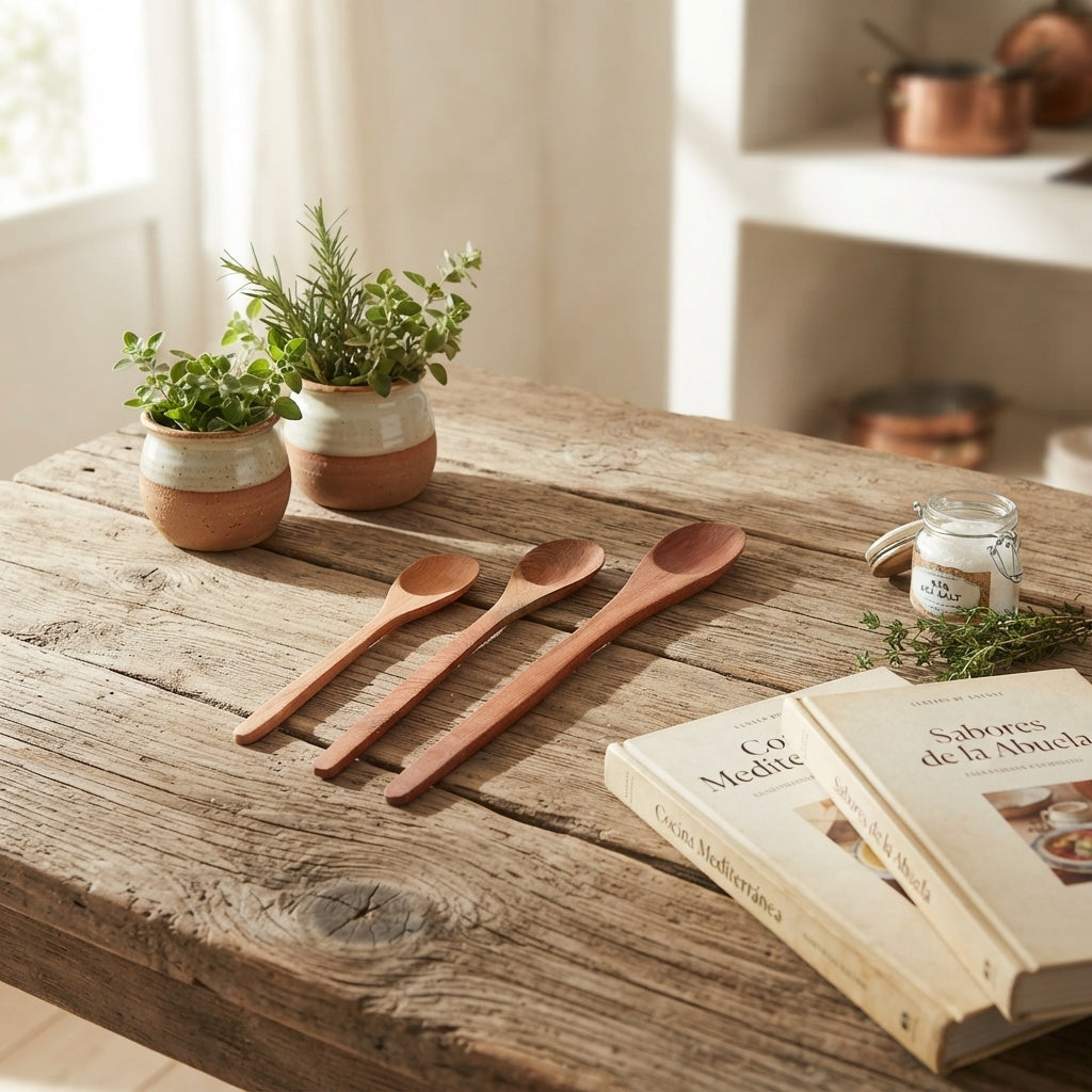 Set 3 Cucharas Madera Alerce Nativa Artesanal Set Cucharas Frank Home Chile
