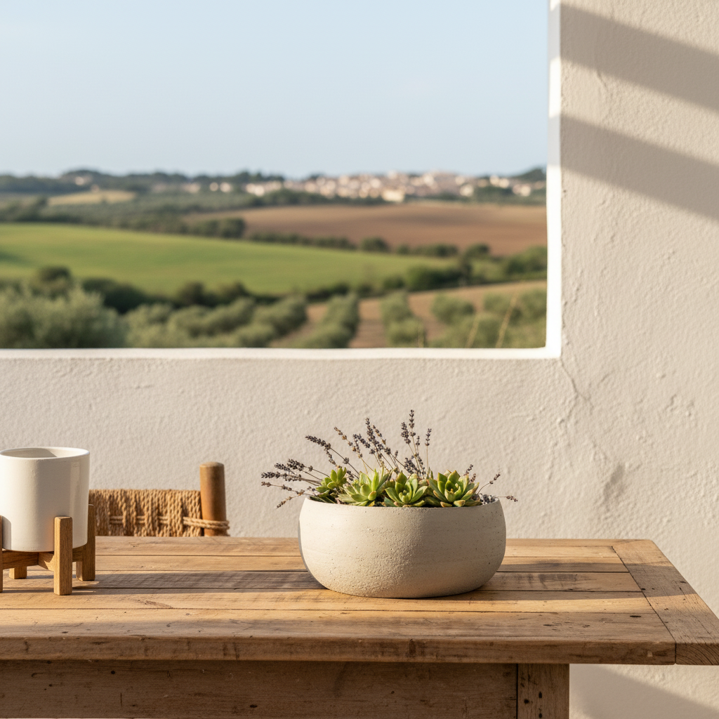 Porta Macetero Cerámica Textura Rústica 24 cm Porta Macetero Frank Home Chile