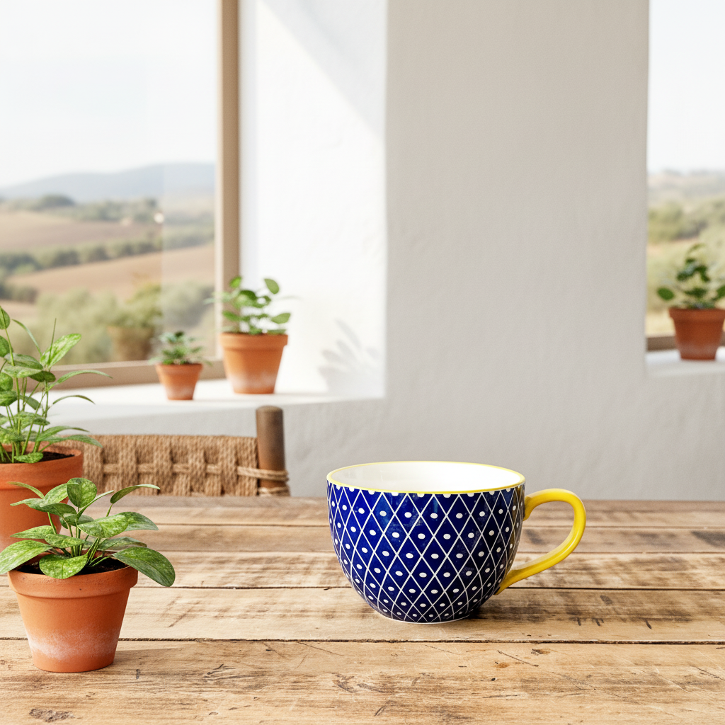 Tazón Sopero Cerámica Bicolor 14cm Azul Tazon Frank Home Chile