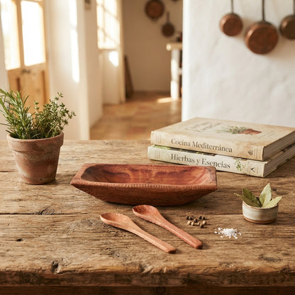 Set Pocillo y Cucharas Madera Alerce Nativa Artesanal Set Cucharas Frank Home Chile