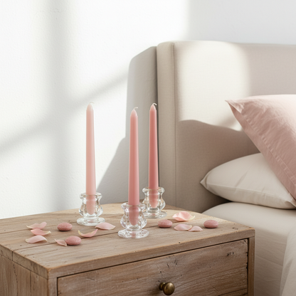 Set 3 Porta Vela Vidrio - Diseño Minimalista Decorativo Porta Vela Frank Home Chile