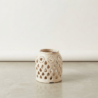 Porta Vela Cerámica Esmaltada 16 cm