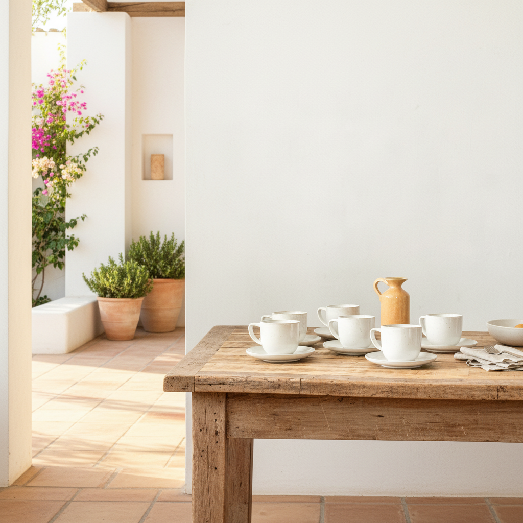 Set 6 Tazas con Platillo Cerámica 60ml - Elegante Set Tazas Frank Home Chile