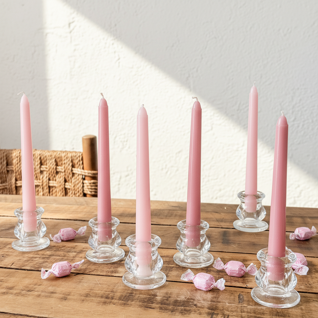 Set 3 Porta Vela Vidrio - Diseño Minimalista Decorativo Porta Vela Frank Home Chile