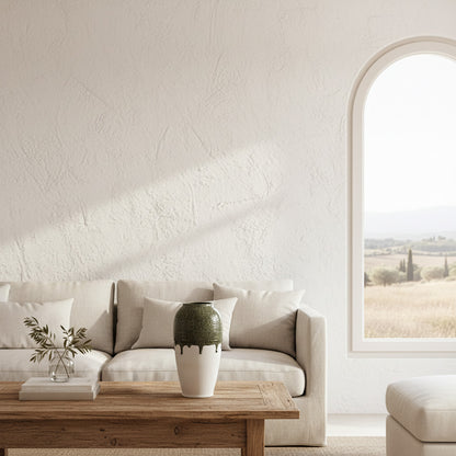 Jarrón Cerámica Rústica Bicolor Verde Esmaltado y Blanco 33cm Floreo Frank Home Chile