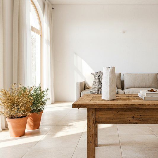 Florero Cerámica Textura Blanca Interior Azul Capas 30cm Florero Frank Home Chile