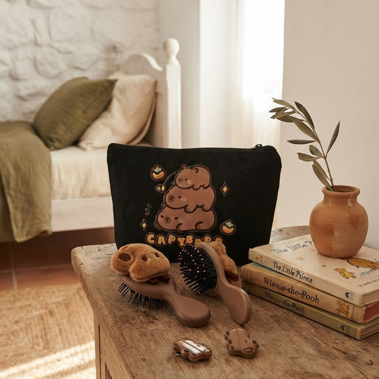 Estuche Capibara con Cepillo y Horquilla 26cm Estuche Frank Home Chile