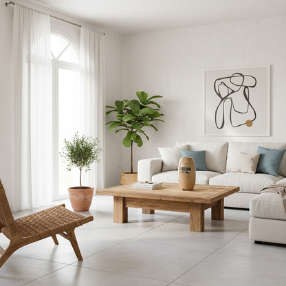 Florero Cerámica Esmaltada Vintage con Texto Decorativo 33cm Florero Frank Home Chile