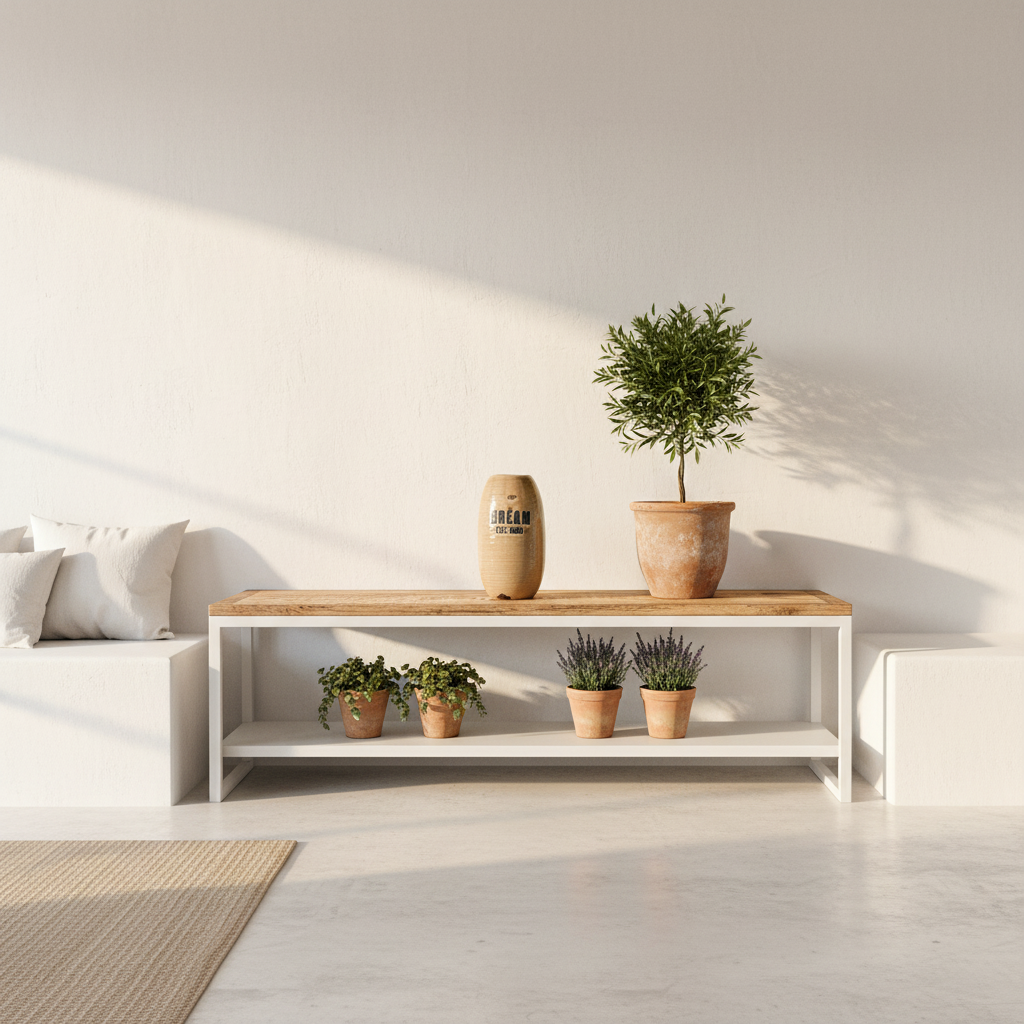 Florero Cerámica Esmaltada Vintage con Texto Decorativo 33cm Florero Frank Home Chile