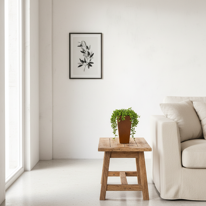 Macetero Cerámica Esmaltada Marrón Cónico Cuadrado 22 cm Macetero Frank Home Chile