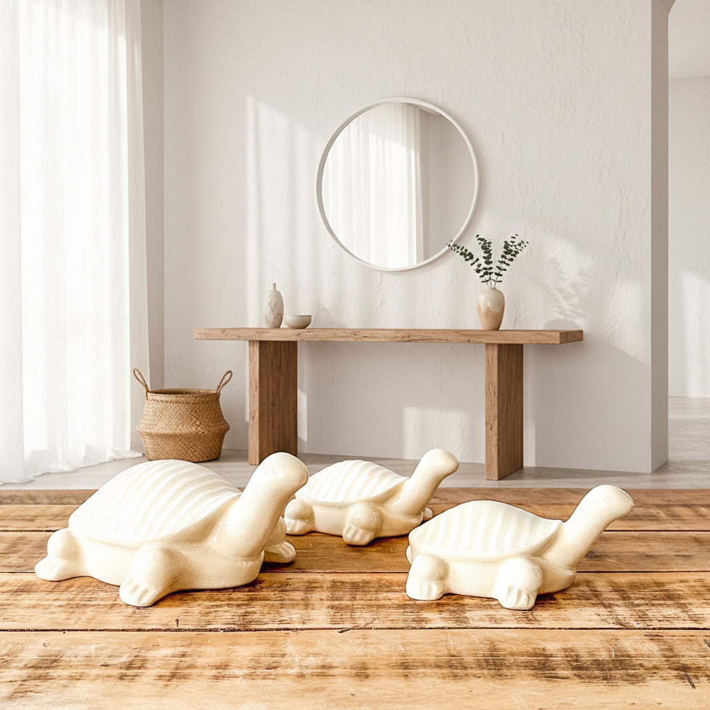 Set 3 Tortugas Cerámica Esmaltada - Adorno Decorativo | Frank Home Adorno Frank Home Chile