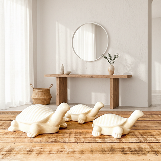 Set 3 Tortugas Cerámica Esmaltada - Adorno Decorativo | Frank Home Adorno Frank Home Chile