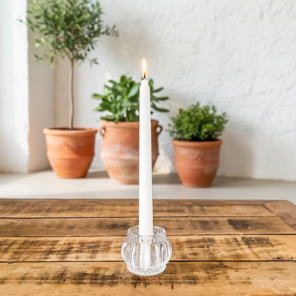 Set 6 Porta Vela - Mini Florero de Vidrio Set Porta Velas Frank Home Chile