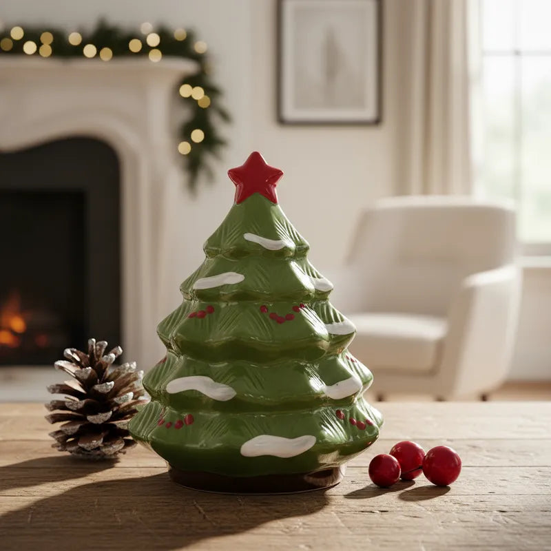 Contenedor y Bandeja Cerámica Navidad bandeja Frank Home Chile