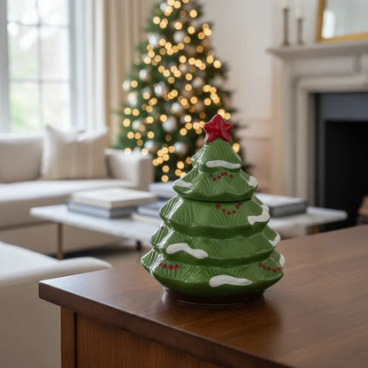 Contenedor y Bandeja Cerámica Navidad bandeja Frank Home Chile