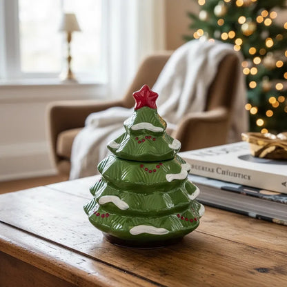 Contenedor y Bandeja Cerámica Navidad Contenedor bandeja Frank Home Chile