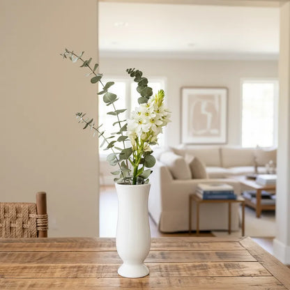 Florero Copa Cerámica Esmaltada 25cm - Diseño Clásico Elegante Florero Frank Home Chile