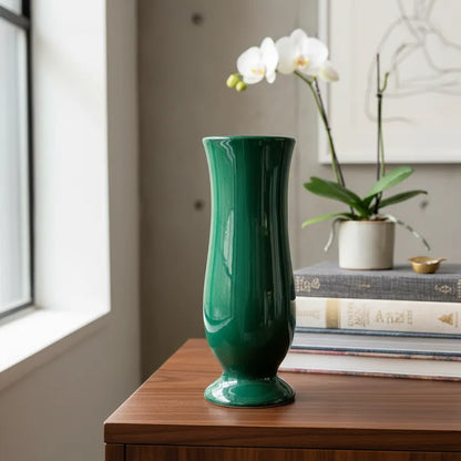 Florero Copa Cerámica Esmaltada 25cm - Diseño Clásico Elegante Florero Frank Home Chile