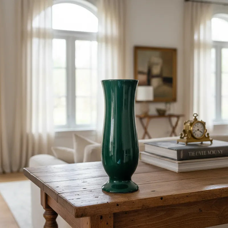 Florero Copa Cerámica Esmaltada 25cm - Diseño Clásico Elegante Florero Frank Home Chile