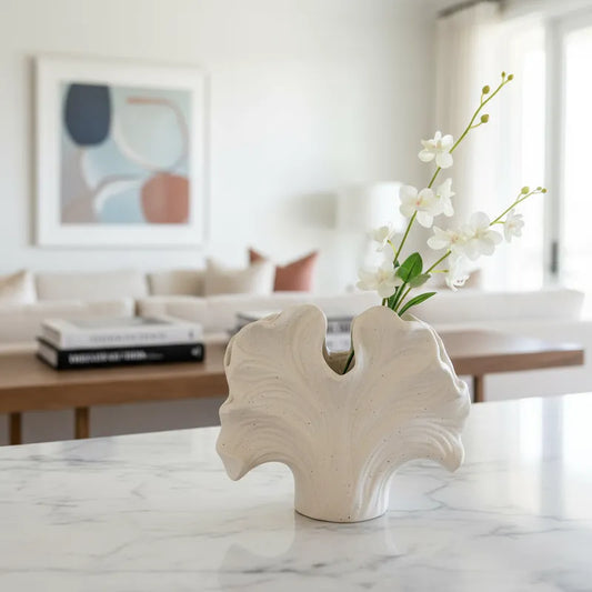 Florero Forma Coral Cerámica 15 cm - Diseño Orgánico Inspirado en el Mar Florero Frank Home Chile