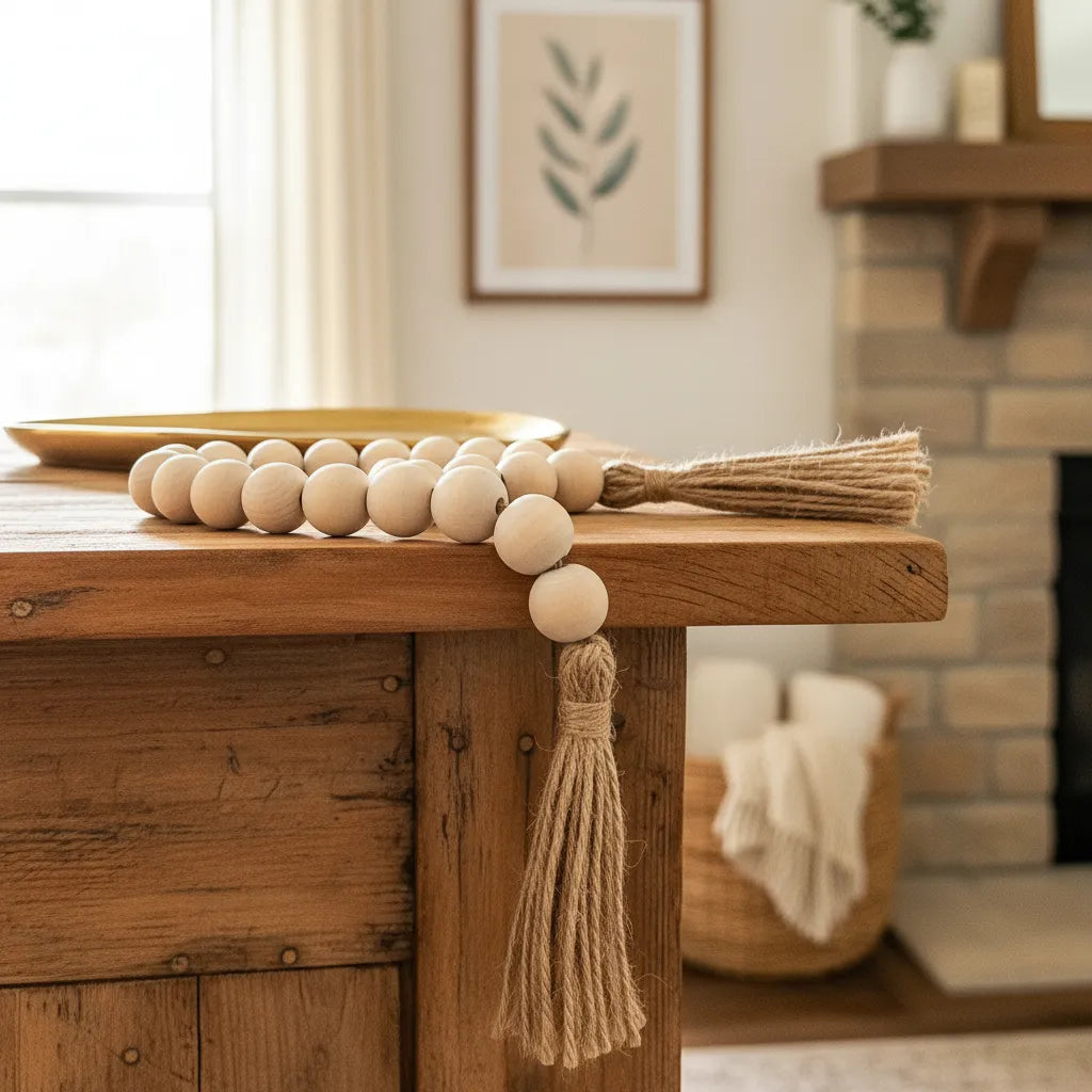Adorno cuentas madera Adorno Frank Home Chile