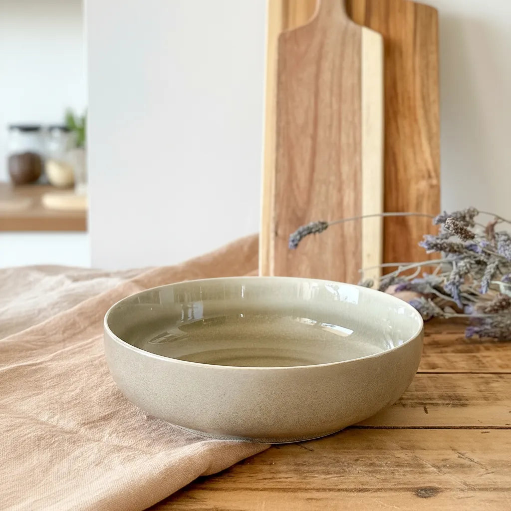 Fuente Cerámica Verde Destonalizada Bowl Ensaladera Frank Home Chile