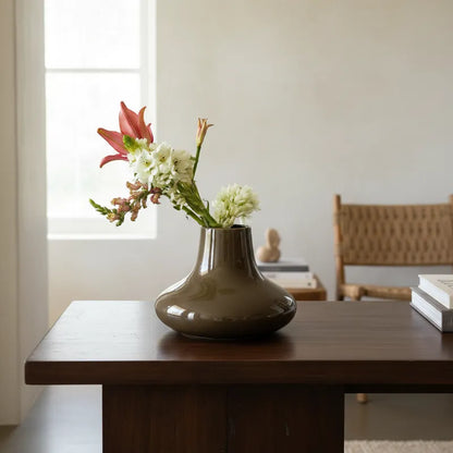 Florero Cerámica Café Moro Esmaltada - 3 Tamaños Disponibles Florero Frank Home Chile