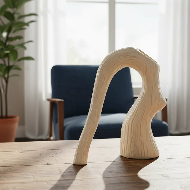 Florero Cerámica Forma Árbol 23,5 cm - Diseño Orgánico Texturizado Florero Frank Home Chile