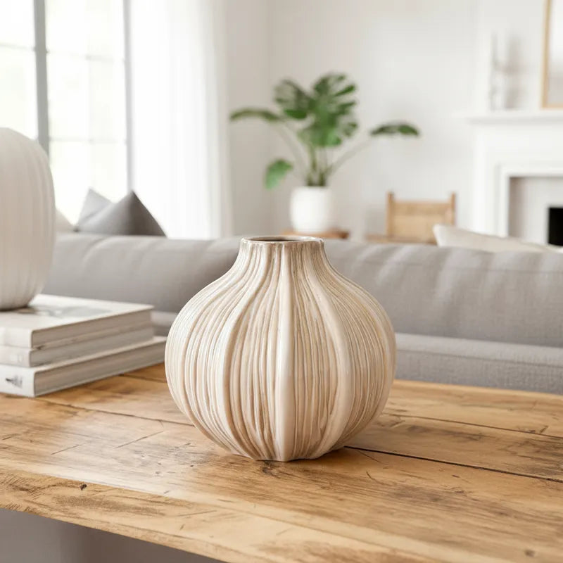 Florero Cerámica Esmaltada Redondo 16cm | Frank Home Florero Frank Home Chile