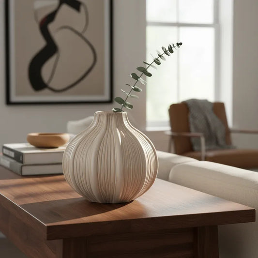 Florero Cerámica Esmaltada Redondo 16cm | Frank Home Florero Frank Home Chile