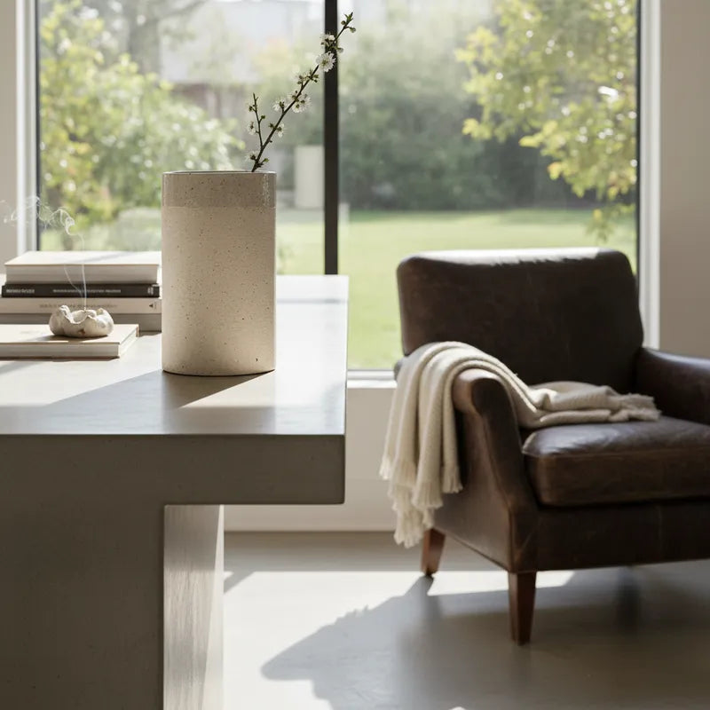 Florero Cerámica Texturada 20cm - Diseño Cilíndrico Refinado Florero Frank Home Chile