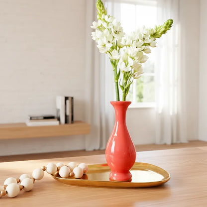 Florero Cerámica Esmaltada Coral 21cm - Diseño Sofisticado Florero Frank Home Chile