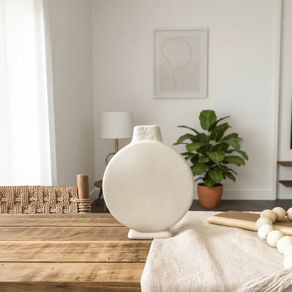 Florero Cerámica Esmaltada Redondo 20cm - Textura Definida Florero Frank Home Chile