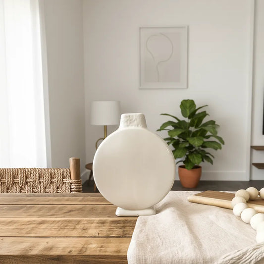 Florero Cerámica Esmaltada Redondo 20cm - Textura Definida Florero Frank Home Chile