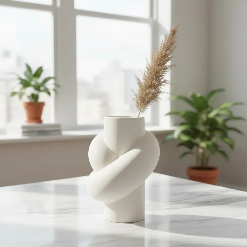 Florero Cerámica Nudo 24cm Diseño Escultural | Frank Home Florero Frank Home Chile