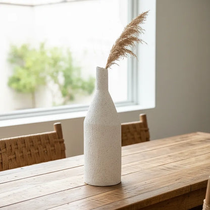 Florero Cerámica Texturada Botella - Diseño Elegante Decorativo Florero Frank Home Chile