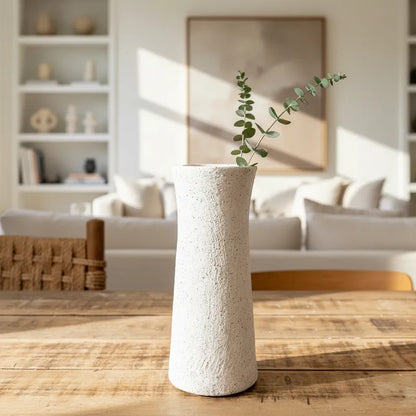 Florero Cerámica Rústica Curva - Acabado Artesanal Florero Frank Home Chile