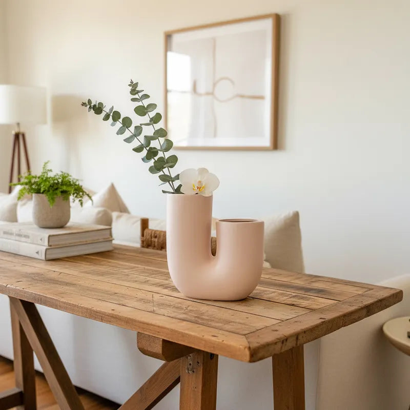 Florero Rosa Pálido Cilíndrico 20cm - Frank Home Florero Frank Home Chile