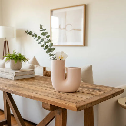 Florero Rosa Pálido Cilíndrico 20cm - Frank Home Florero Frank Home Chile