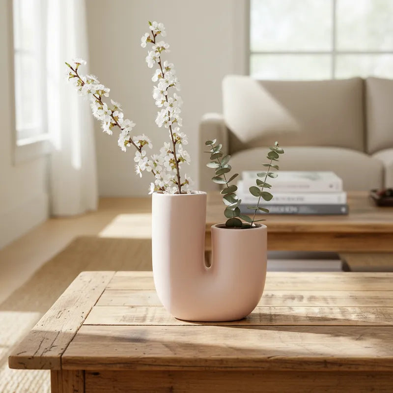 Florero Rosa Pálido Cilíndrico 20cm - Frank Home Florero Frank Home Chile