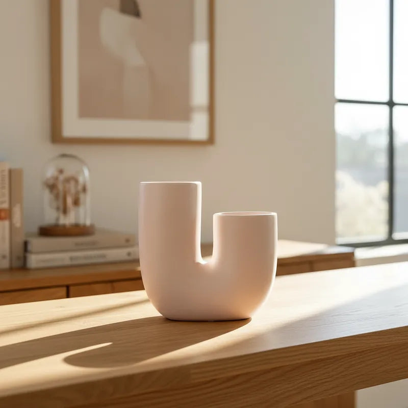 Florero Rosa Pálido Cilíndrico 20cm - Frank Home Florero Frank Home Chile