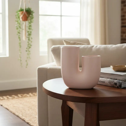 Florero Rosa Pálido Cilíndrico 20cm - Frank Home Florero Frank Home Chile