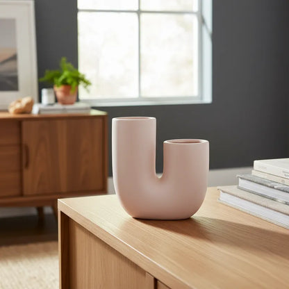 Florero Rosa Pálido Cilíndrico 20cm - Frank Home Florero Frank Home Chile