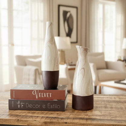 Set 2 Floreros a juego cerámica Florero Frank Home Chile