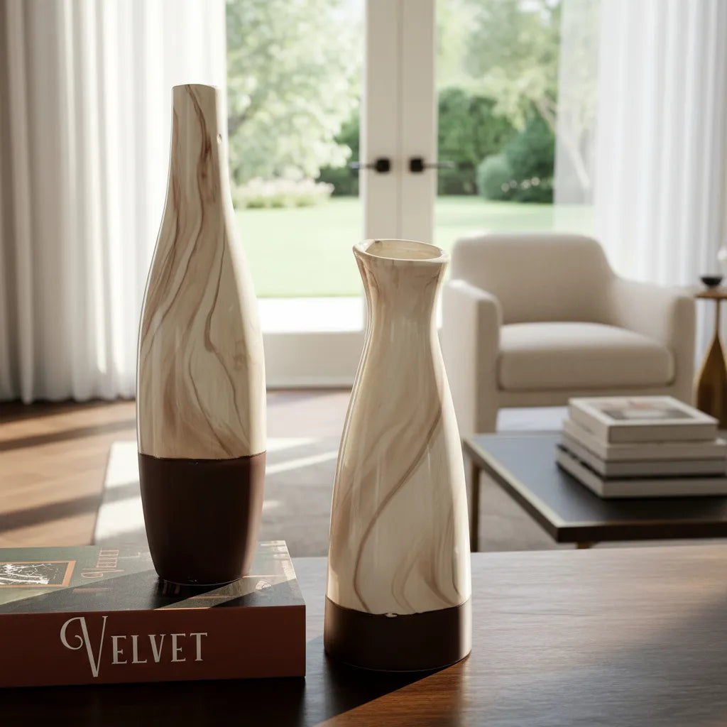 Set 2 Floreros a juego cerámica Florero Frank Home Chile